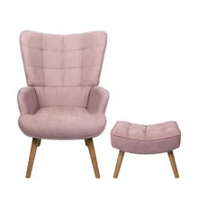 Afton Rubberwood Armchair with Ottoman